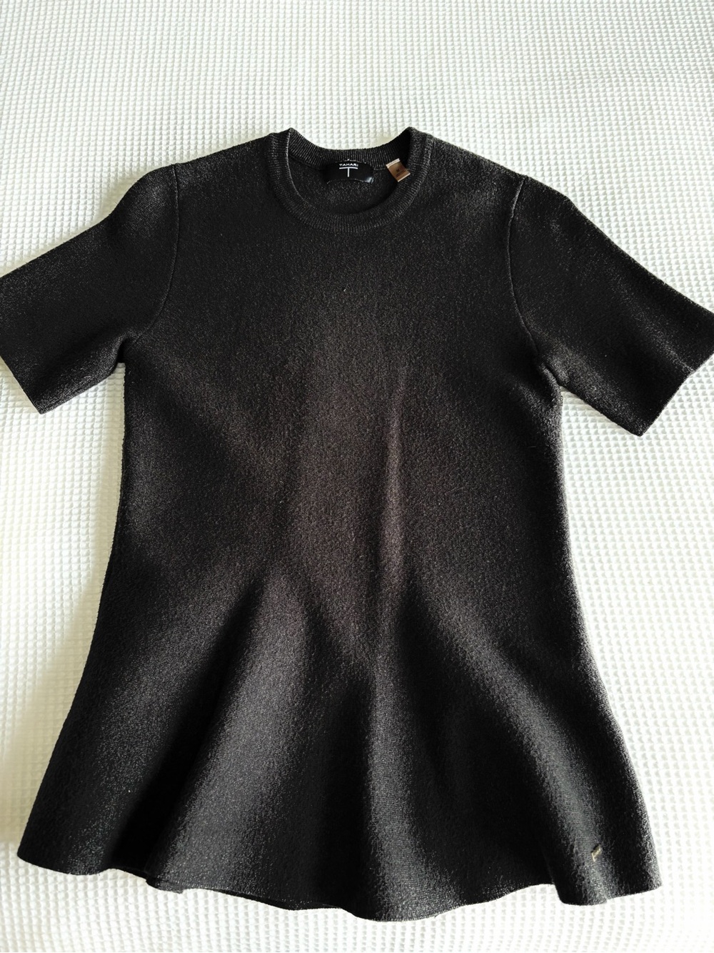 Black Short Sleeve Knit blouse